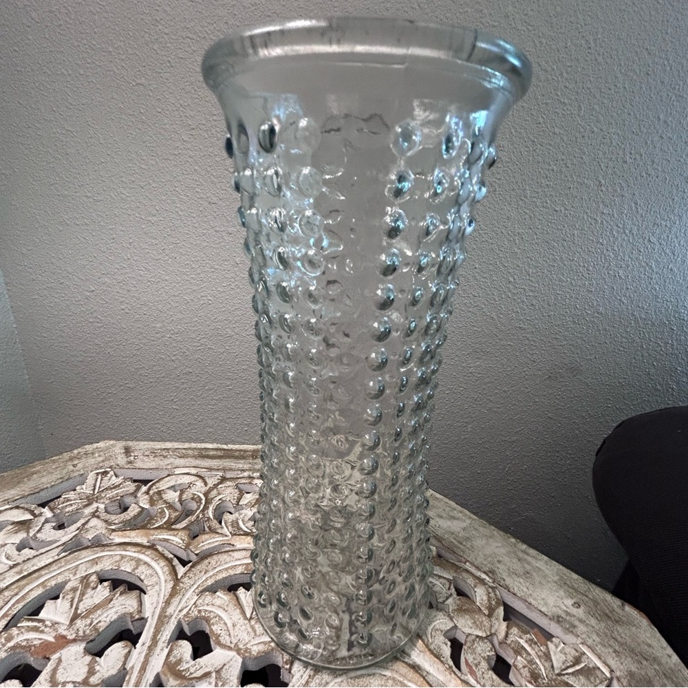 Vintage DPS Hobnail Clear Glass Vase